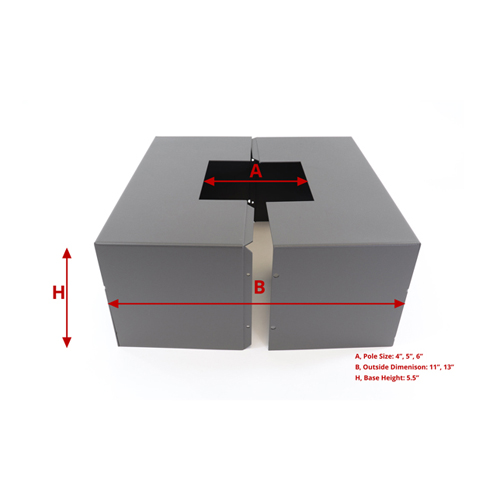 Quick Ship Standard Metal Cover 6" Pole, 13" Base - EFSQ136BR - Image 3