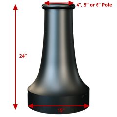 Alternative view of LEGENFELD 15 Decorative Base Covers for 4", 5" 6" Round Poles - PAA-DRLG15-XX